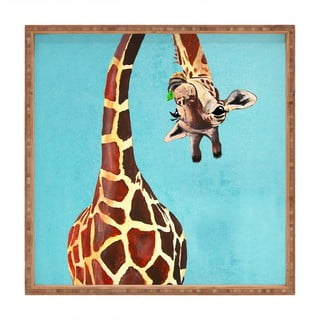 Drevený dekoratívny servírovací podnos Cheeky, 40 × 40 cm