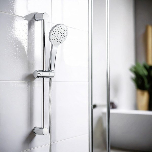 Sprchová súprava z nehrdzavejúcej ocele v striebornej farbe s ručnou sprchou/posuvný držiak 60 cm No. 2 – Allstar-image-1