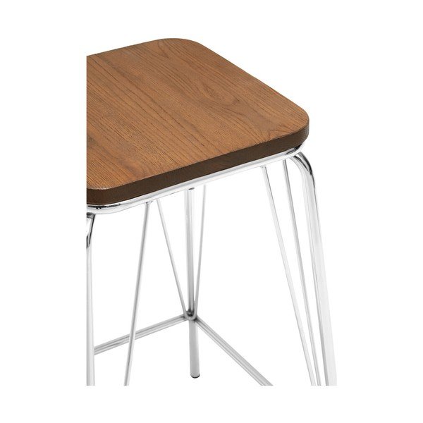 Stolička z brestového dreva v striebornej farbe/v prírodnej farbe District – Premier Housewares-image-4