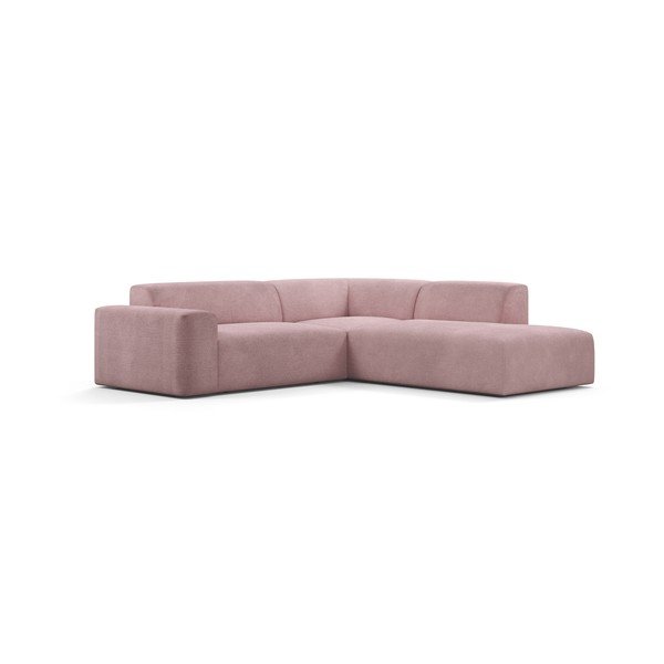 Ružová menčestrová rohová pohovka Marie Claire Home Karen, 260 cm, pravý roh-image-2