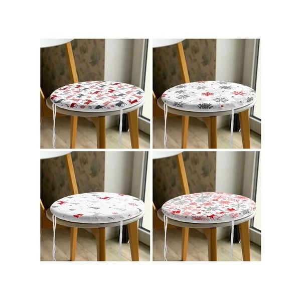 Sedáky v súprave 4 ks s vianočným motívom ø 40 cm Snowflakes – Mila Home-image-3