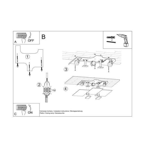 Biele stropné svietidlo so skleneným tienidlom 42x40 cm Veronica – Sollux-image-2