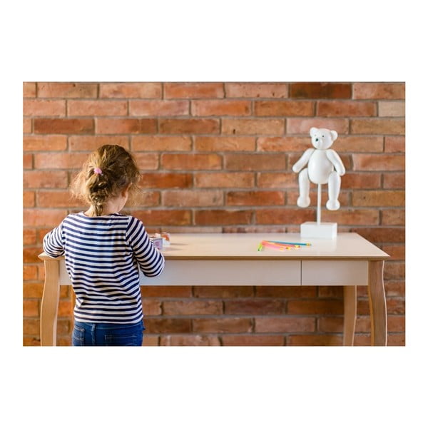 Biely písací stôl Ragaba Lillo, dĺžka 105 cm-image-2