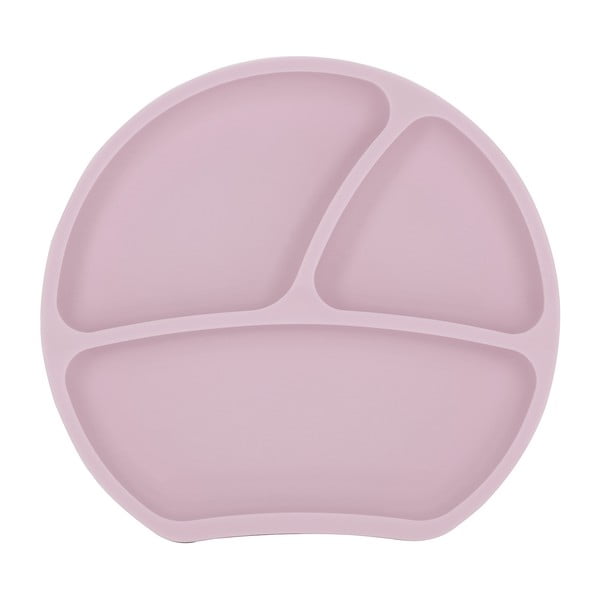 Svetloružový silikónový detský tanier 19x20,5 cm – Kindsgut-image-3