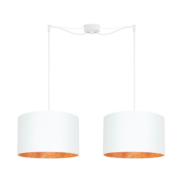 Závesné dvojramenné svietidlo v bielo-medenej farbe Sotto Luce Mika, ⌀ 40 cm