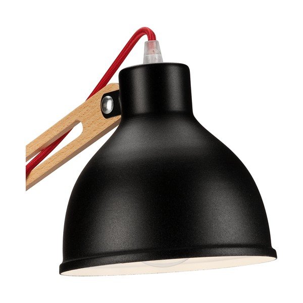 Čierno-hnedá stolová lampa s kovovým tienidlom (výška 44 cm) Marcello – LAMKUR-image-3