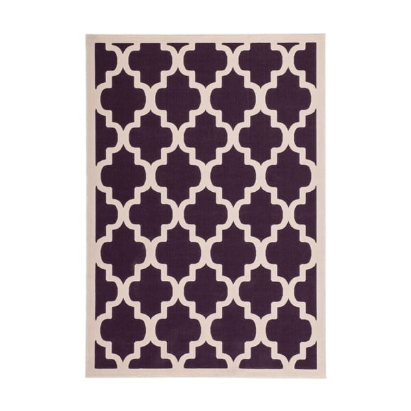 Fialovo-biely koberec Kayoom Maroc 2087 Lila, 160 x 230 cm