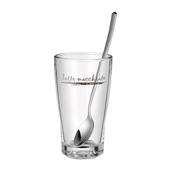 Sklenené hrnčeky s lyžičkami v striebornej farbe v súprave 6 ks 280 ml - WMF-image-2