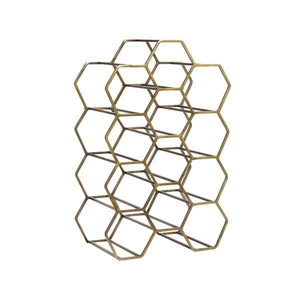 Kovový regál na víno v bronzovej farbe na 12 fliaš Salbris - Light & Living-image-2