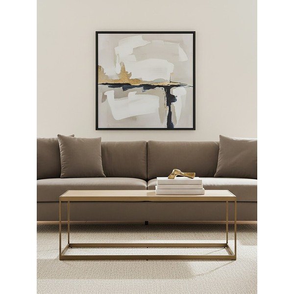 Hnedý/v prírodnej farbe konferenčný stolík s doskou v dubovom dekore 40x120 cm Grenoble – Premier Housewares-image-2