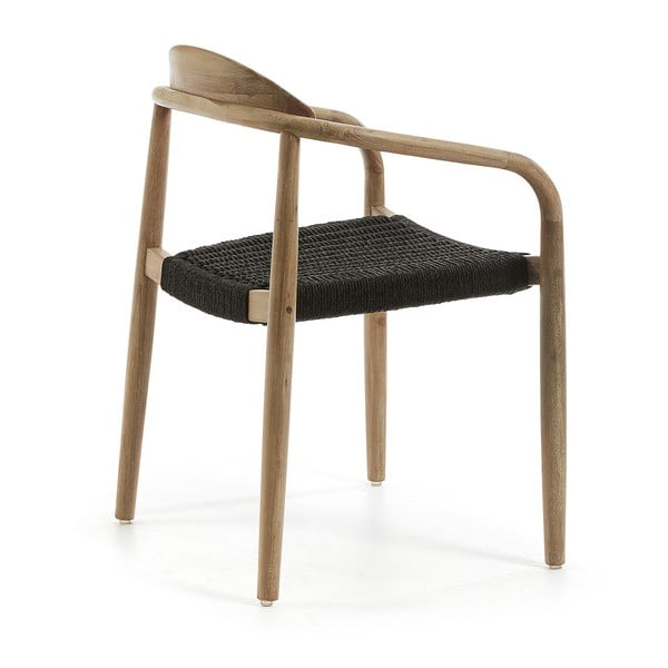 Drevená stolička s čiernym sedákom Kave Home Glynis-image-2