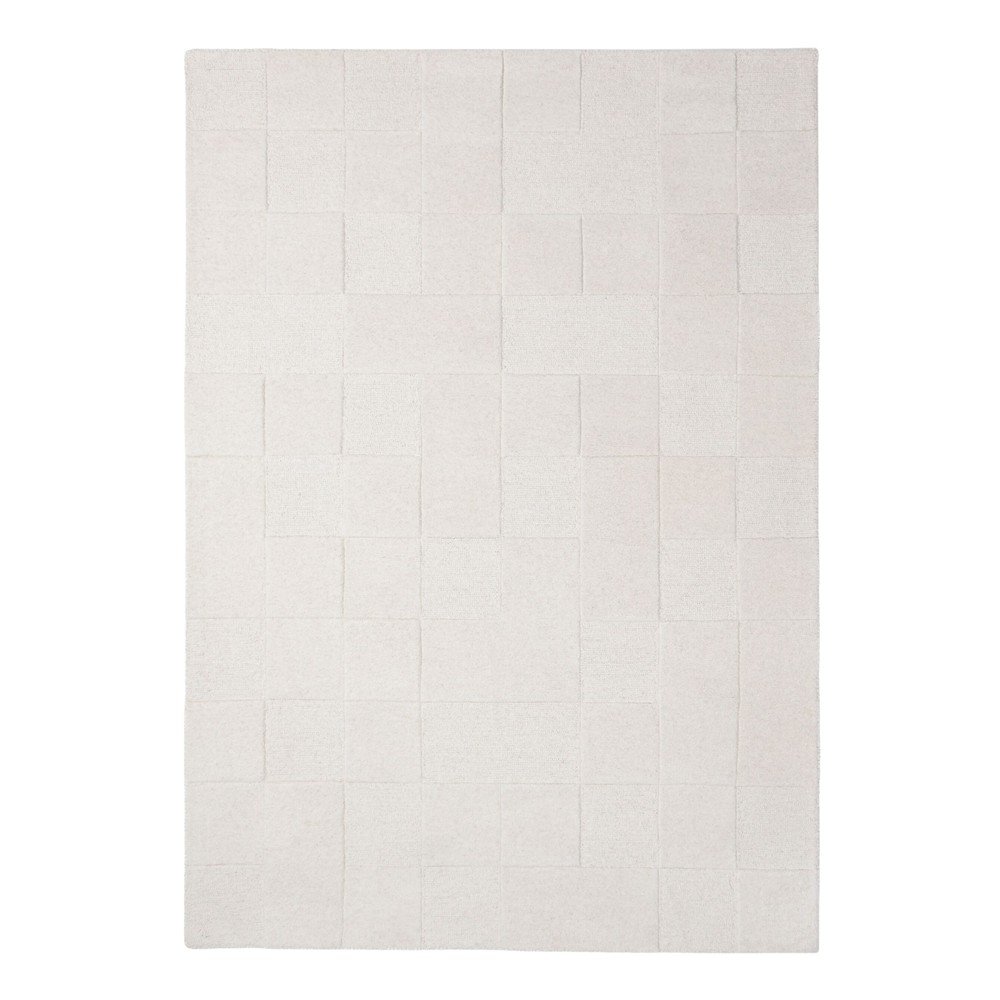 E-shop Slonovinový ručne tkaný vlnený koberec 120x170 cm Checkerboard – Flair Rugs