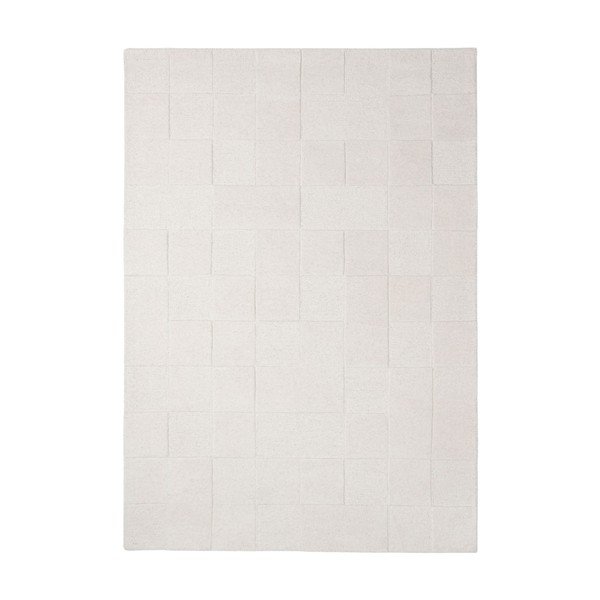 Slonovinový ručne tkaný vlnený koberec 200x290 cm Checkerboard – Flair Rugs