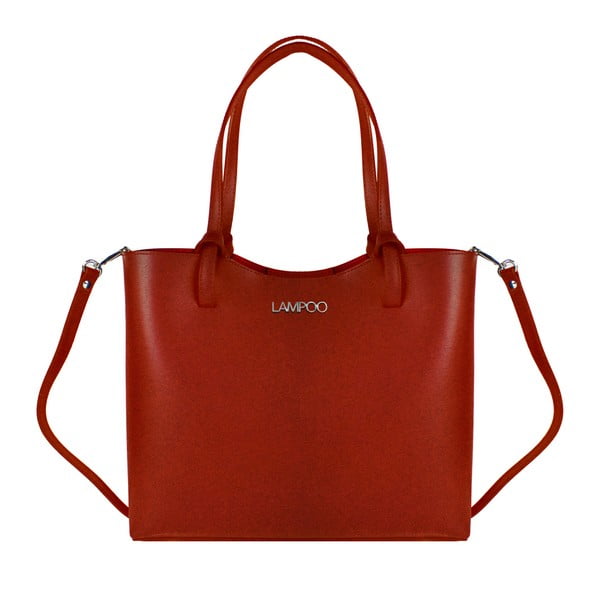 Tmavočervená kožená kabelka Lampoo Gulia