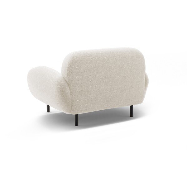 Biele kreslo z textílie buklé Poppy – Micadoni -image-2