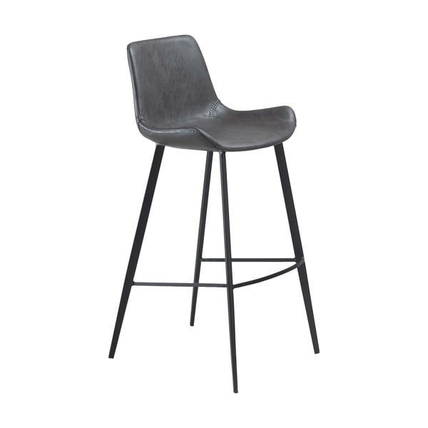 Sivá barová stolička z imitácie kože DAN–FORM Denmark Hype, výška 103 cm