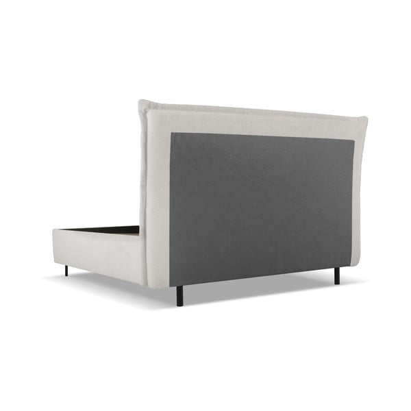 Svetlosivá čalúnená dvojlôžková posteľ s úložným priestorom a roštom 160x200 cm Armie – Milo Casa-image-3