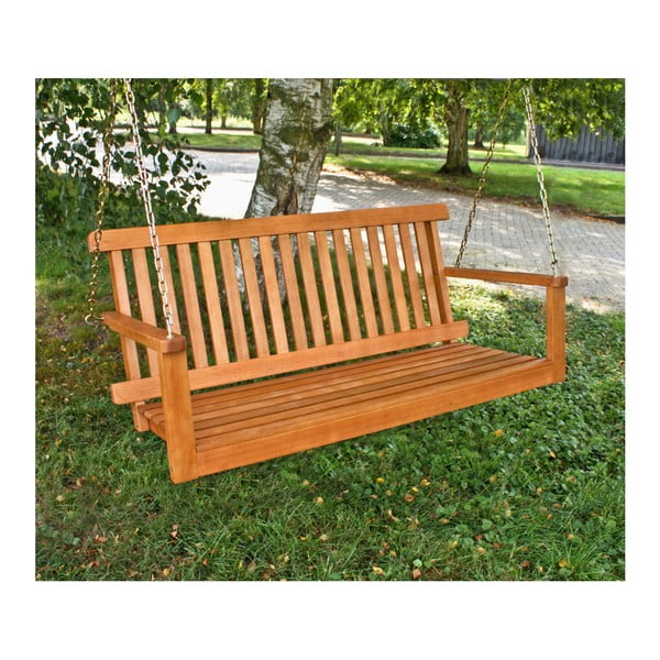 Záhradná závesná lavica z eukalyptového dreva Garden Pleasure Columbia-image-1