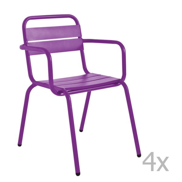 Sada 4 fialových záhradných stoličiek Isimar Barceloneta