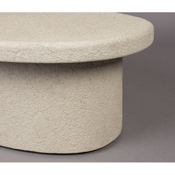 Béžový konferenčný stolík v dekore mramoru 49x74 cm Veda – Dutchbone-image-4