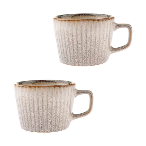 Krémovobiele kameninové hrnčeky v súprave 2 ks na cappuccino 190 ml Tone – Dakls