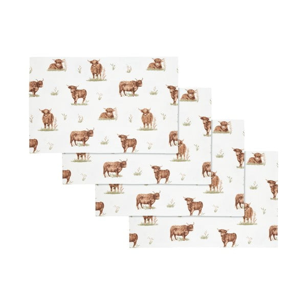 Bavlnené prestieranie v súprave 4 ks 30x46 cm Angus Highland Cow – Catherine Lansfield