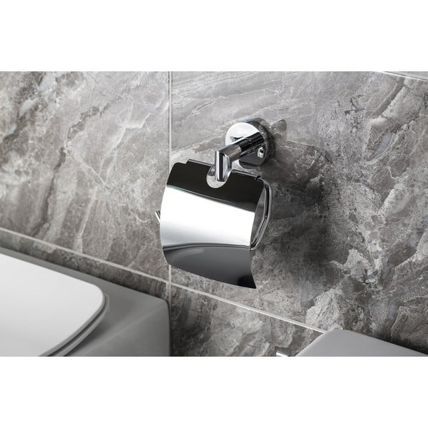 Mosadzný držiak na toaletný papier v striebornej farbe Sapho X-Round-image-2