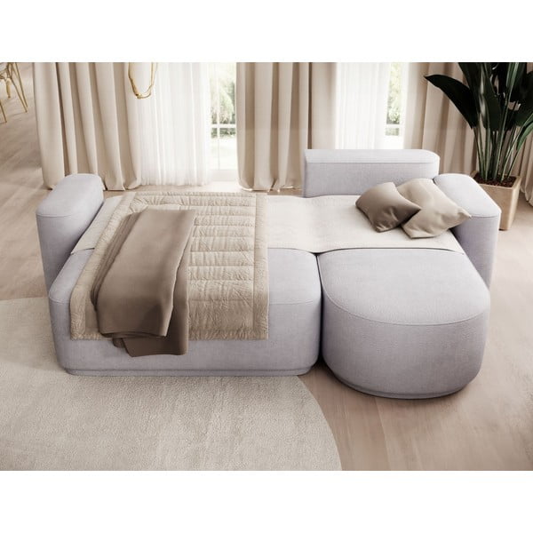 Svetlosivá ženilková rozkladacia/s úložným priestorom rohová pohovka (pravý roh/s leňoškou) Aurumm – ELTAP-image-4