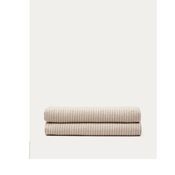 Béžový prešívaný pléd zo žakára 240x260 cm Vindi – Kave Home-image-2
