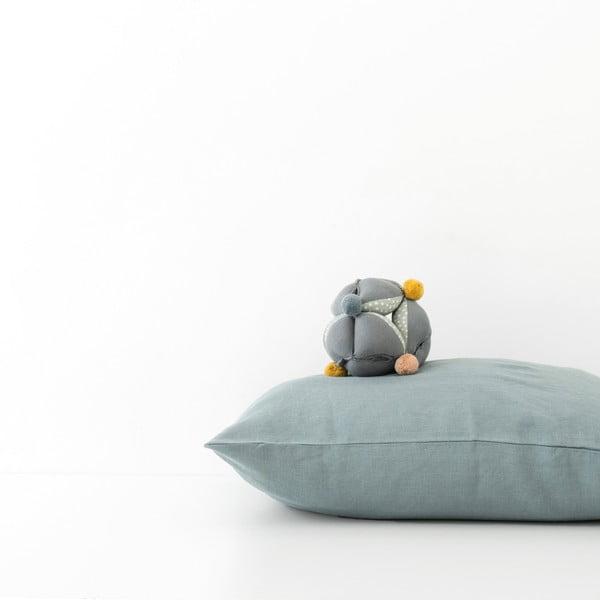 Detská modrá ľanová obliečka na vankúš Linen Tales Nature, 40 x 60 cm-image-2