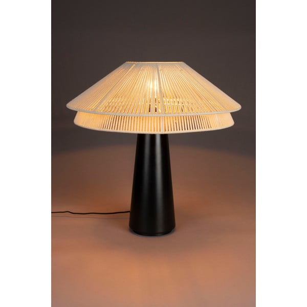 Čierno-biela stolová lampa s textilným tienidlom (výška 62 cm) Elon – Dutchbone-image-1