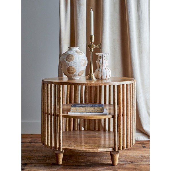 Okrúhly konferenčný stolík z mangového dreva v prírodnej farbe ø 60 cm Sali – Bloomingville-image-1