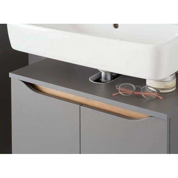 Sivá závesná skrinka pod umývadlo 60x53 cm Set 357 - Pelipal-image-1