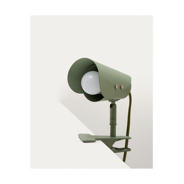 Zelená kovová stolová lampa s klipom (výška  16 cm) Jula – Kave Home-image-4
