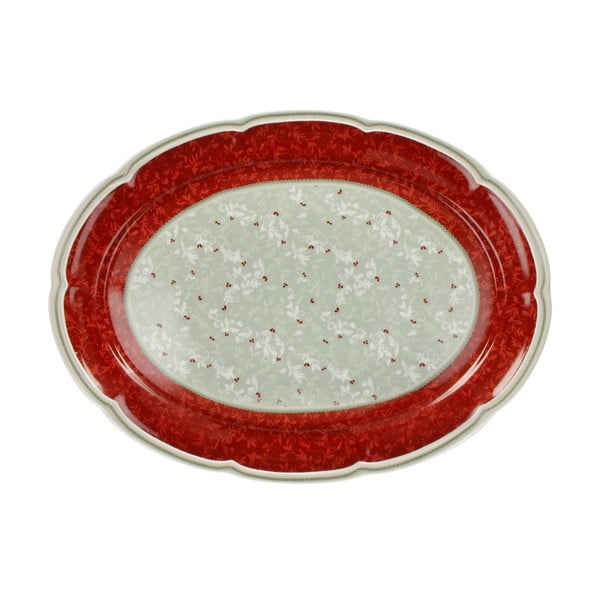 Porcelánový tanier s vianočným motívom Brandani Connubio, dĺžka 40 cm
