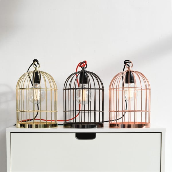 Zlaté závesné svietidlo Filament Style Bird Cage-image-1