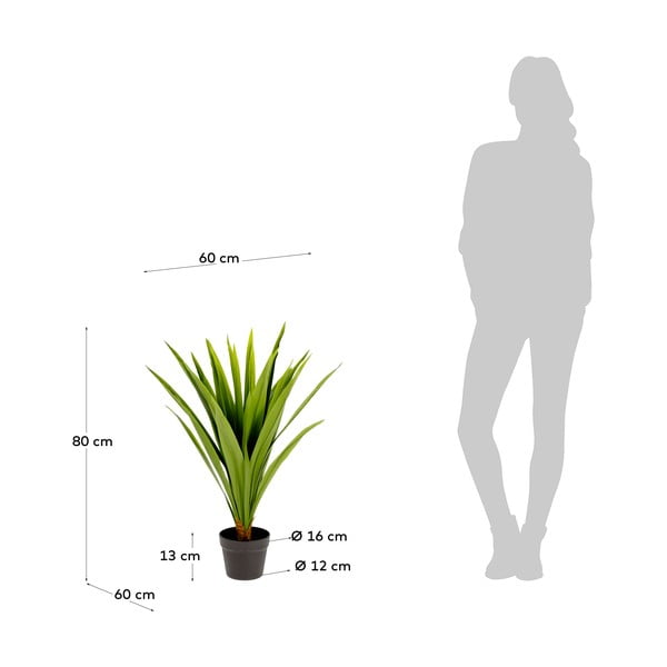 Umelá rastlina (výška  80 cm) Yucca – Kave Home-image-2
