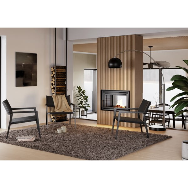 Čierne kreslo s trstinovým výpletom Loop – DAN-FORM Denmark-image-1