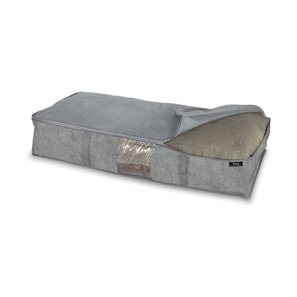 Sivý úložný box pod postel Domopak Stone, 95 x 45 cm