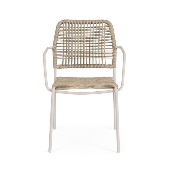 Béžová/v prírodnej farbe kovová záhradná stolička Jable – Bizzotto-image-2