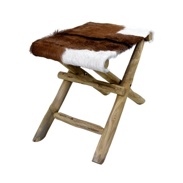 Hnedá stolička z teakového dreva Goatskin - Ego Dekor-image-1