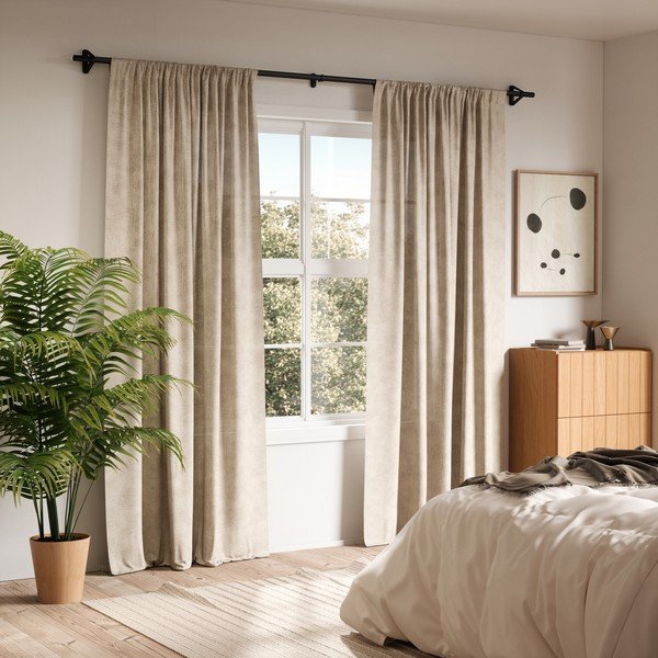 Matne čierna oceľová roztiahnuteľná garniža 107 - 305 cm Trinity – Umbra-image-3