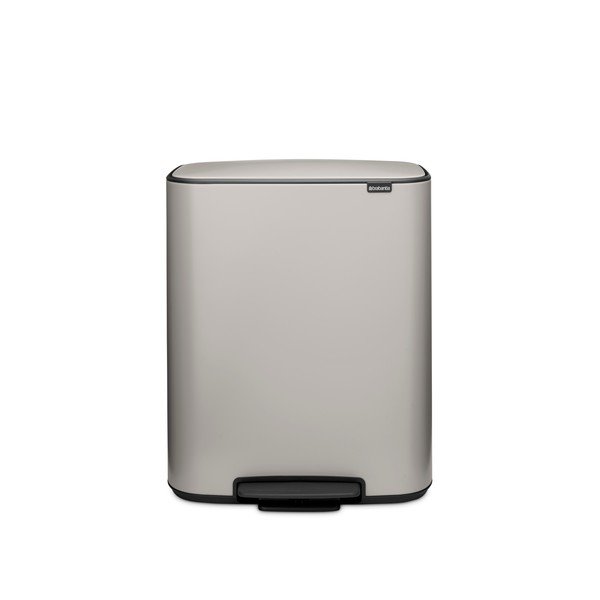 Svetlosivý pedálový oceľový odpadkový kôš 60 l Bo – Brabantia-image-4
