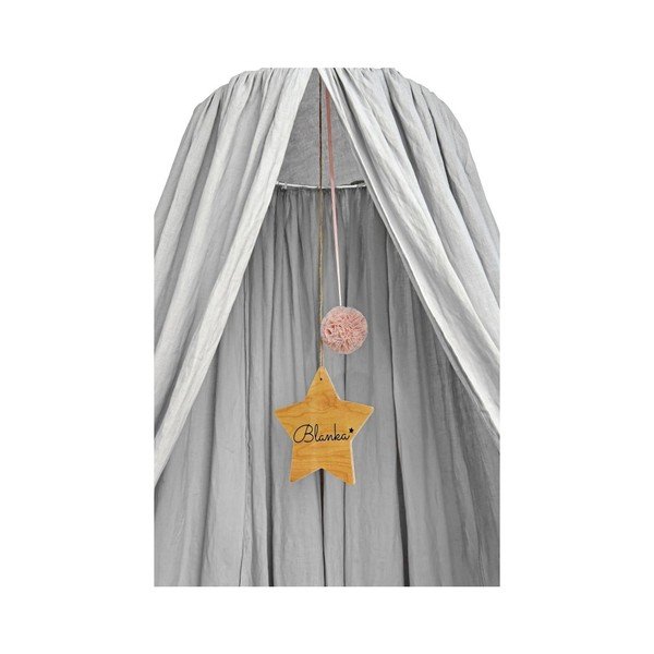 Sivé detské ľanové nebesá nad postieľku BELLAMY Stone Gray, dĺžka 260 cm-image-2