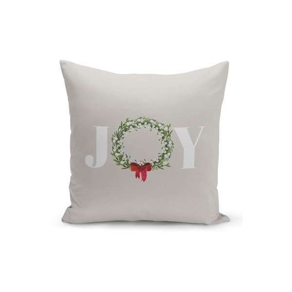 Sivá vianočná dekoratívna obliečka na vankúš Kate Louise Christmas Noel, 43 x 43 cm