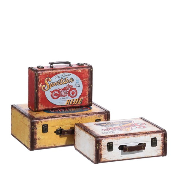 Sada 3 hranatých kufríkov Ixia Vintage Sportster