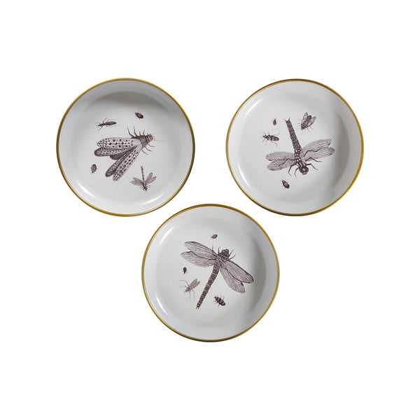 Sada 3 dekoratívnych tanierov WOOOD Insect
