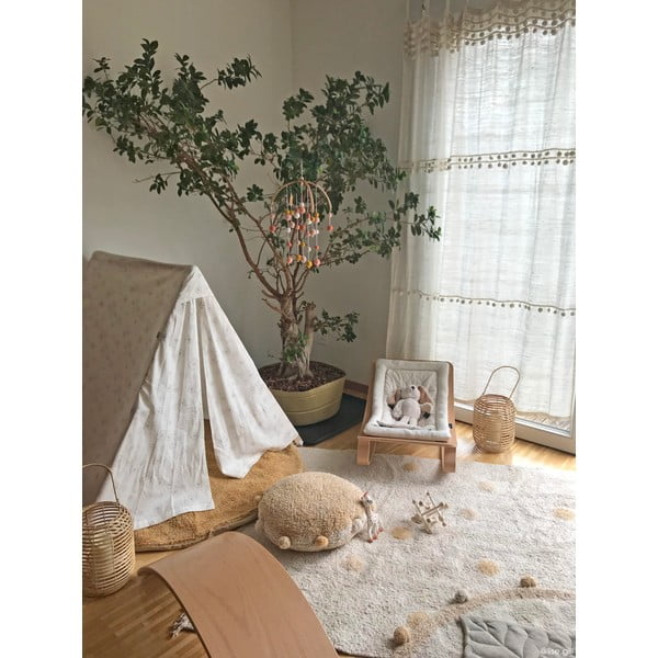 Okrovožltý krémový prateľný ručne tkaný bavlnený detský koberec 120x160 cm Hippy Dots Honey – Lorena Canals-image-3