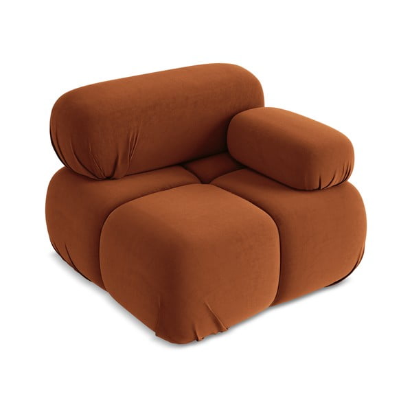 Oranžový zamatový modul pohovky (pravý roh) Lokua – Makamii-image-2