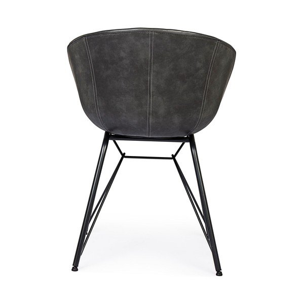 Tmavosivá čalúnená jedálenská stolička Warhol – Bizzotto-image-4